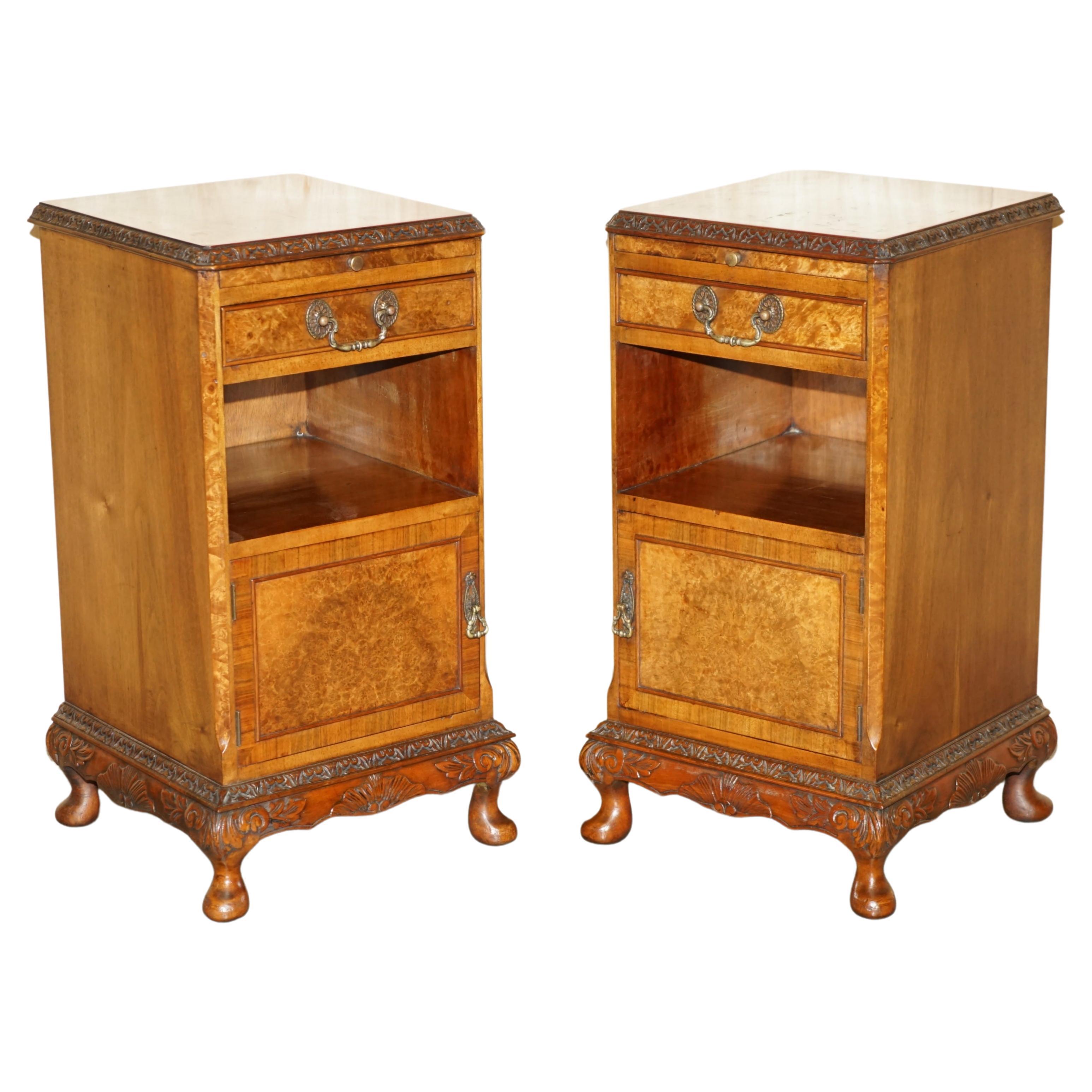 Royal House Antiques

Royal House Antiques is delighted to offer for sale this absolutely exquisite pair of fully restored, Burr Walnut bedside or side tables with butlers serving trays 

Please note the delivery fee listed is just a guide, it