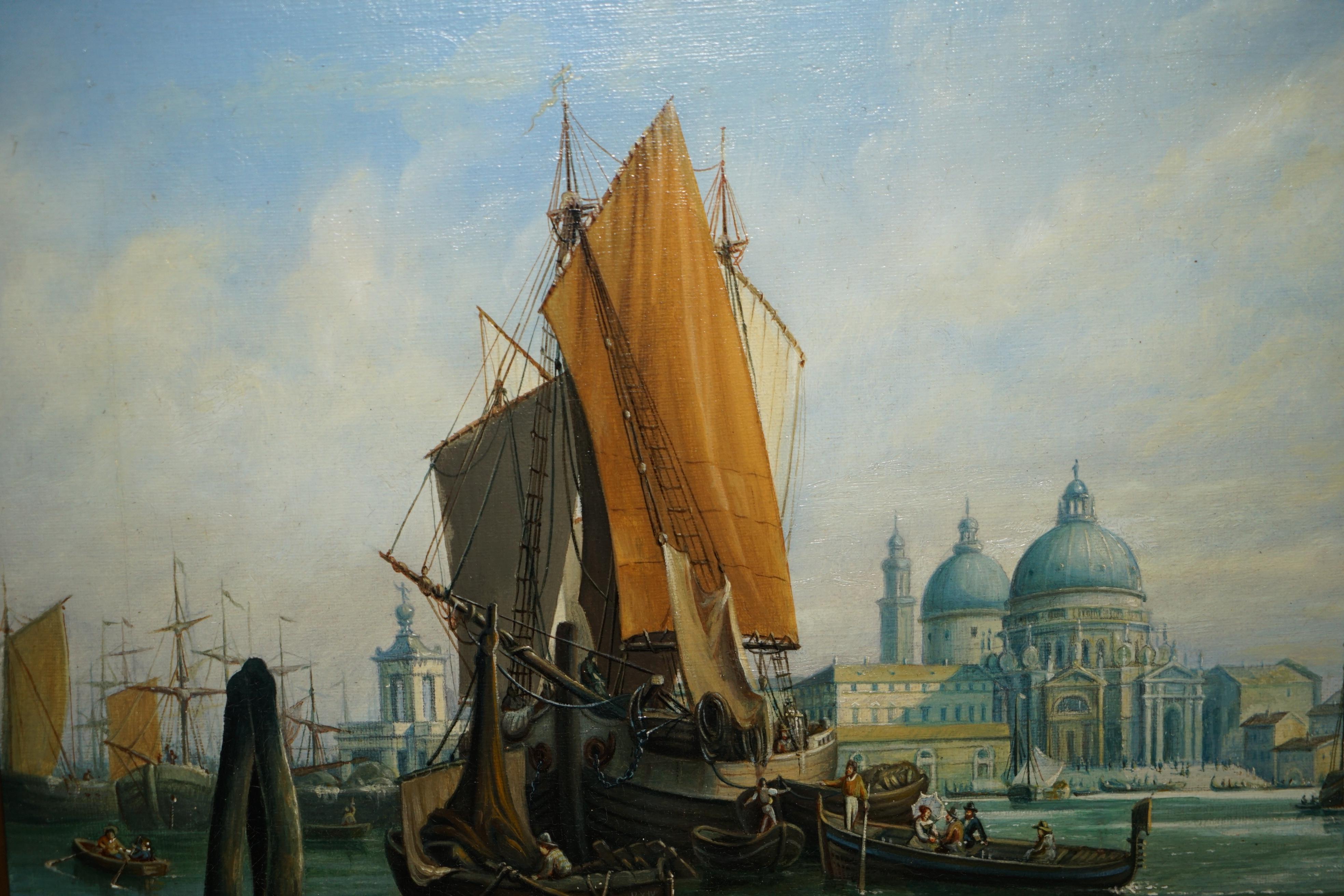 PAAR ANTIQUE G NEUMANN 1881 & 1882 datiert ÖLGEMÄLDE VON VENETIAN VIEWs im Angebot 7
