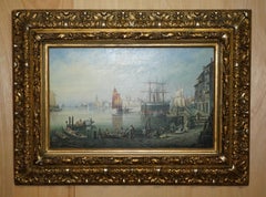 PAAR ANTIQUE G NEUMANN 1881 & 1882 datiert ÖLGEMÄLDE VON VENETIAN VIEWs