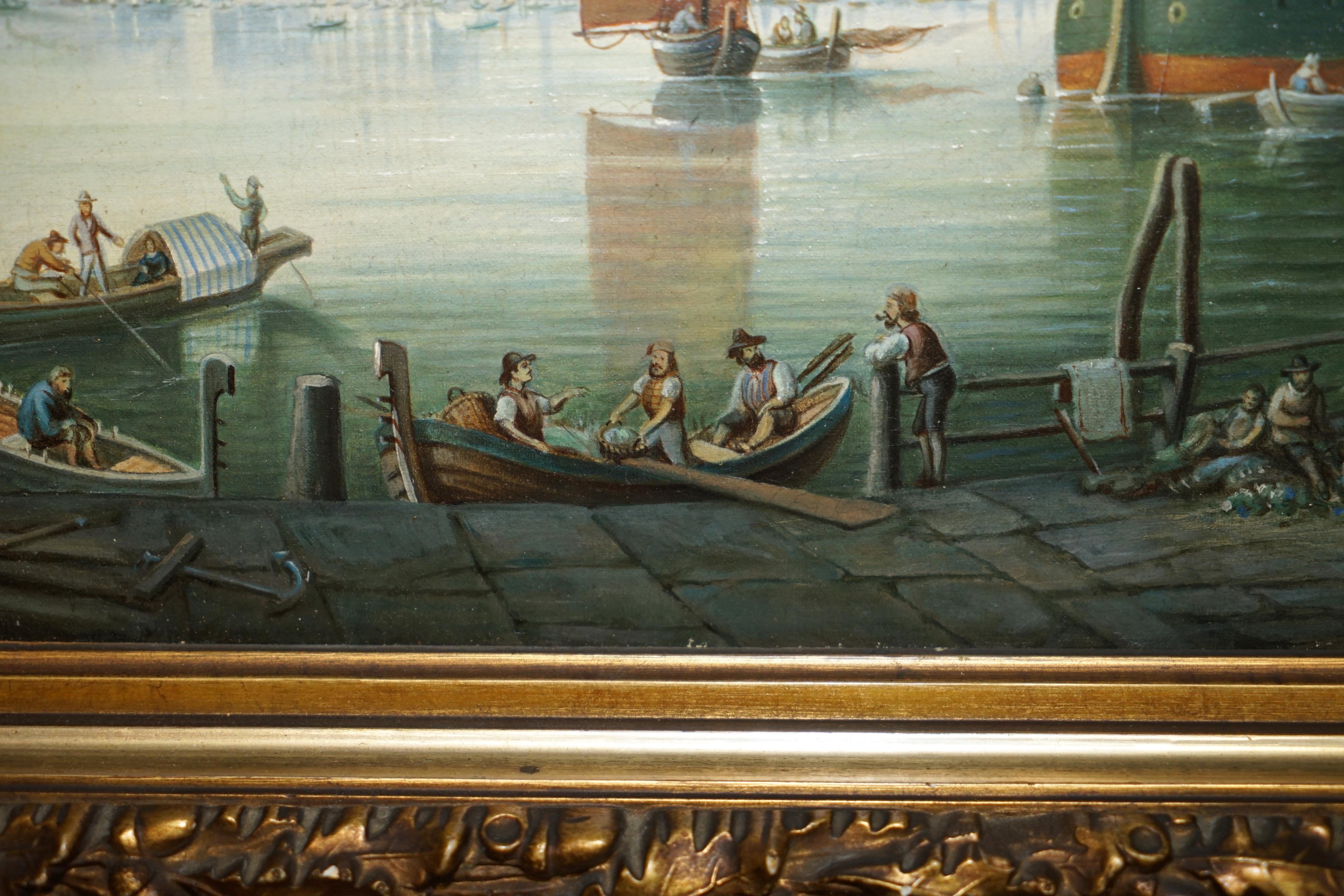 PAAR ANTIQUE G NEUMANN 1881 & 1882 datiert ÖLGEMÄLDE VON VENETIAN VIEWs (Spätes 19. Jahrhundert) im Angebot