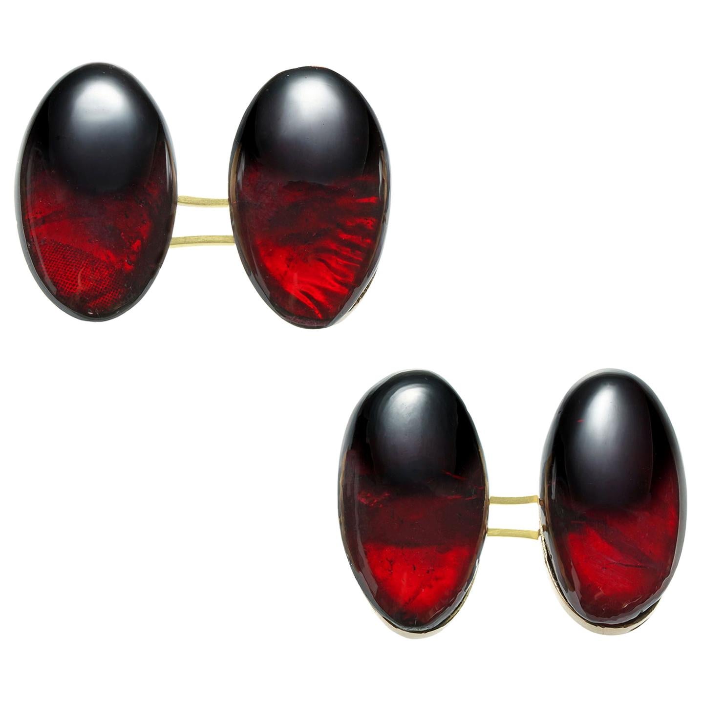 Pair of Antique Garnet Cufflinks