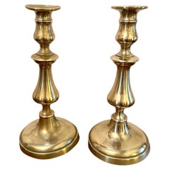 ​​Pair of Antique George III Brass Candlesticks