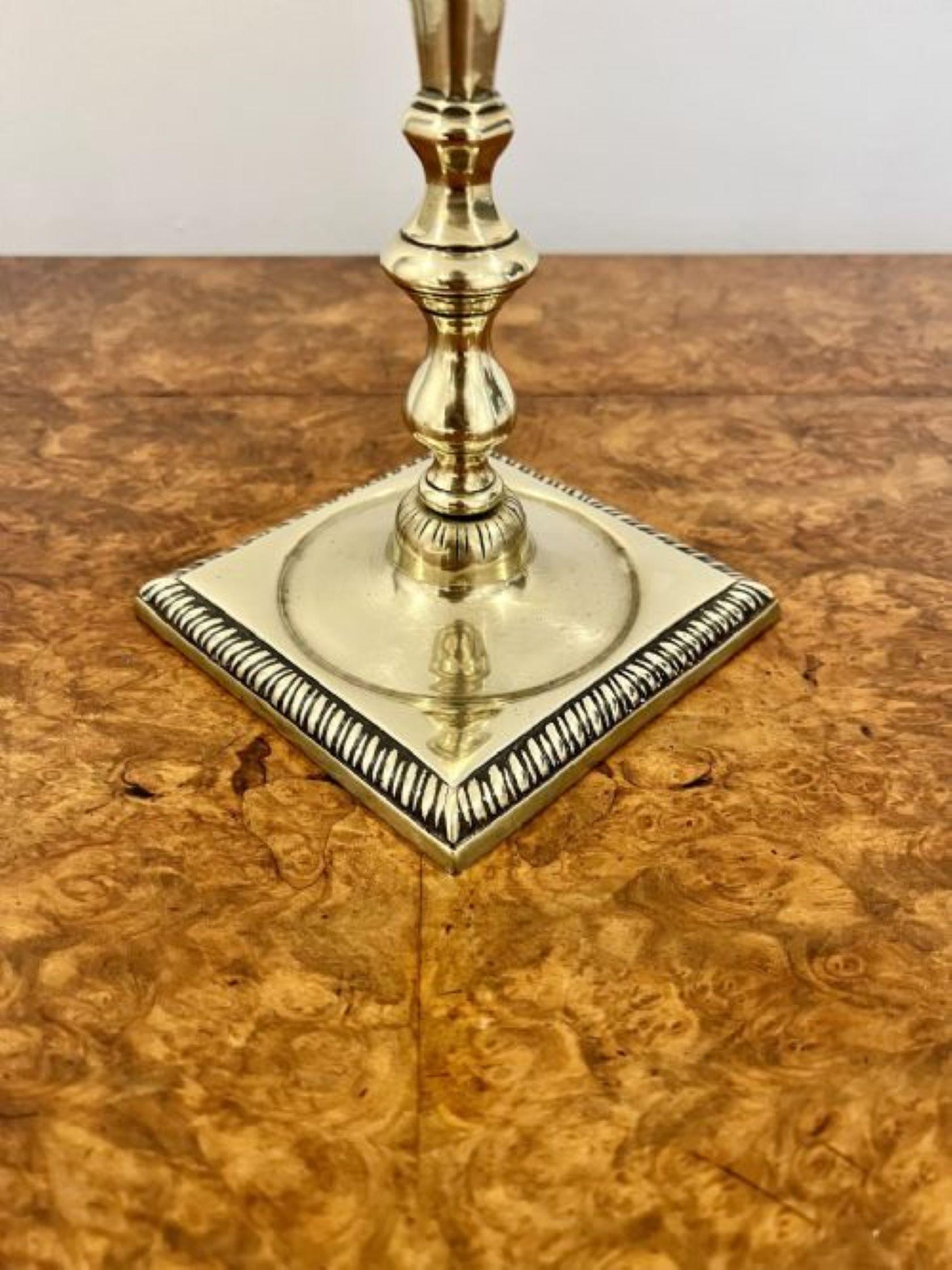 Pair of antique George III quality brass candlesticks  For Sale 1