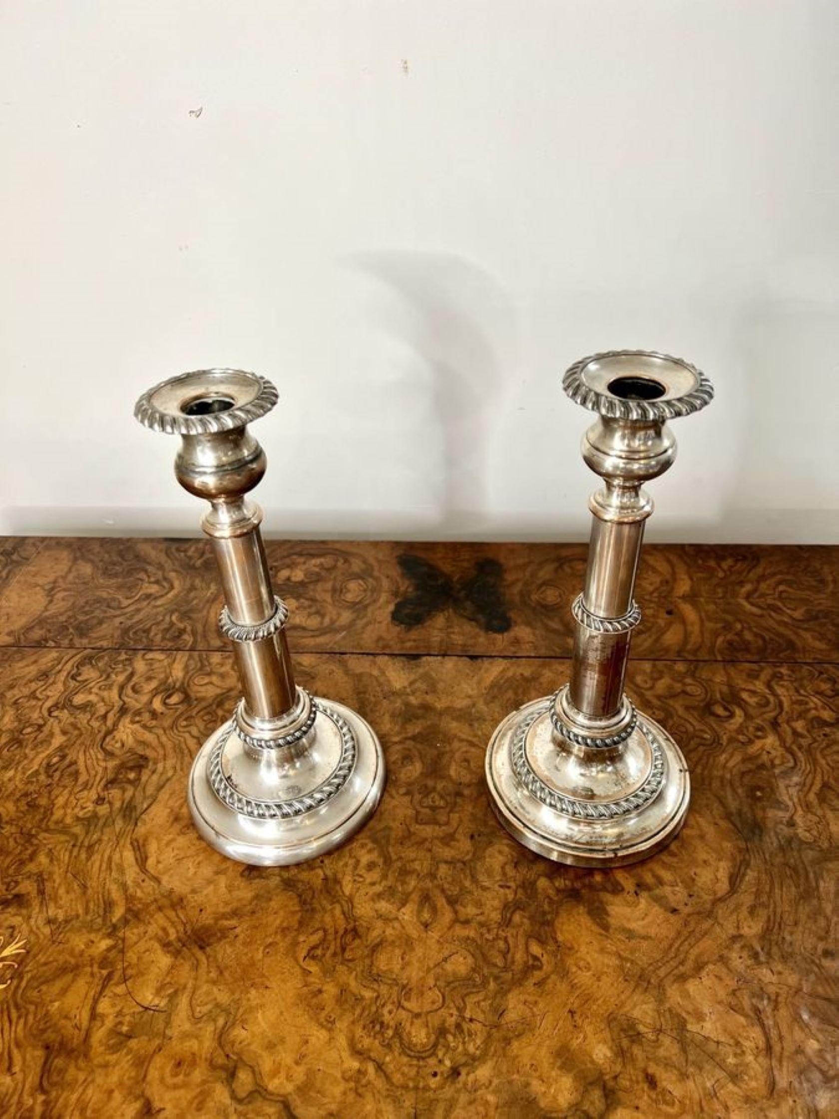 Pair of antique George III telescopic candlesticks  In Good Condition For Sale In Ipswich, GB
