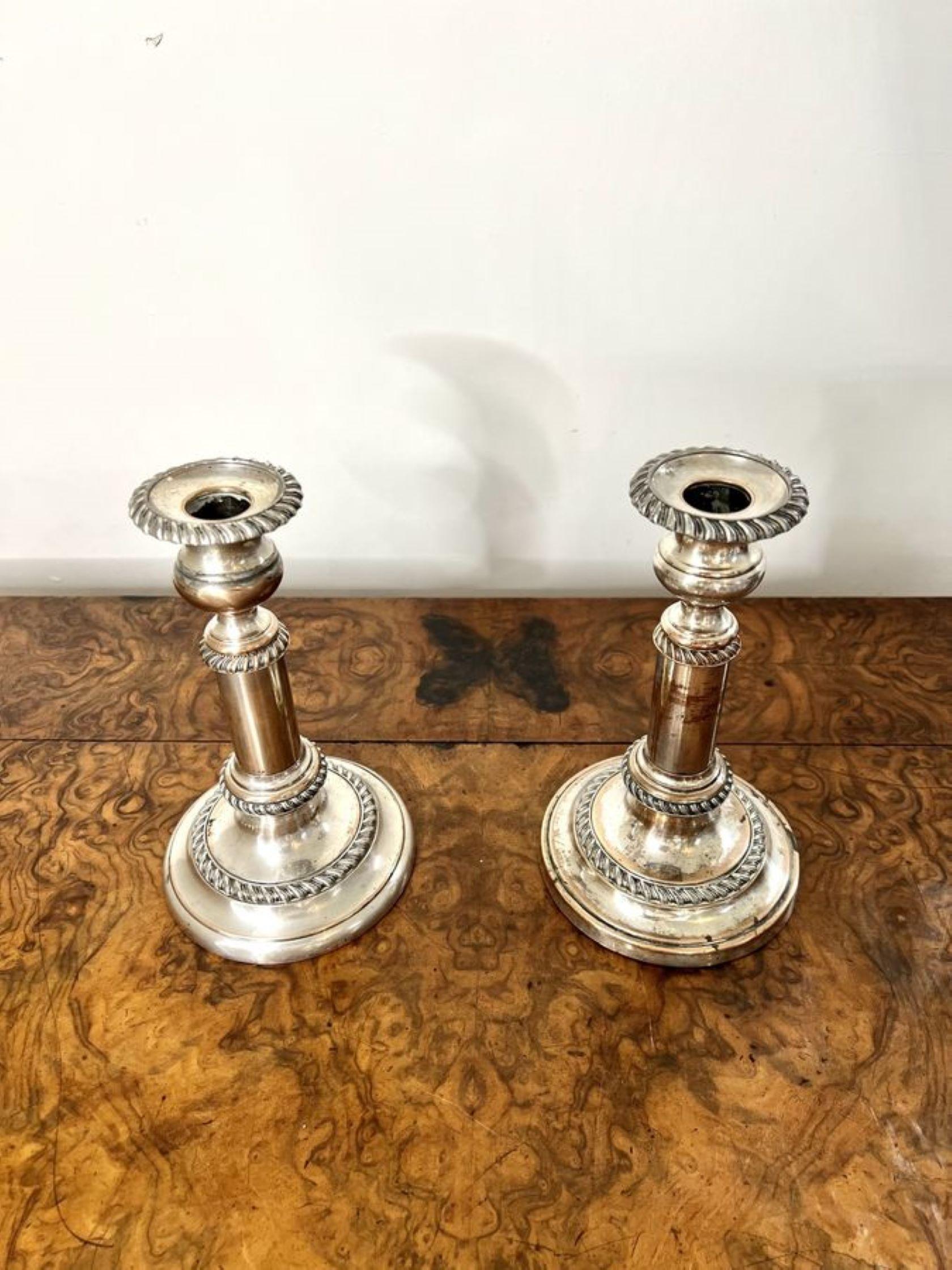 Pair of antique George III telescopic candlesticks  For Sale 1