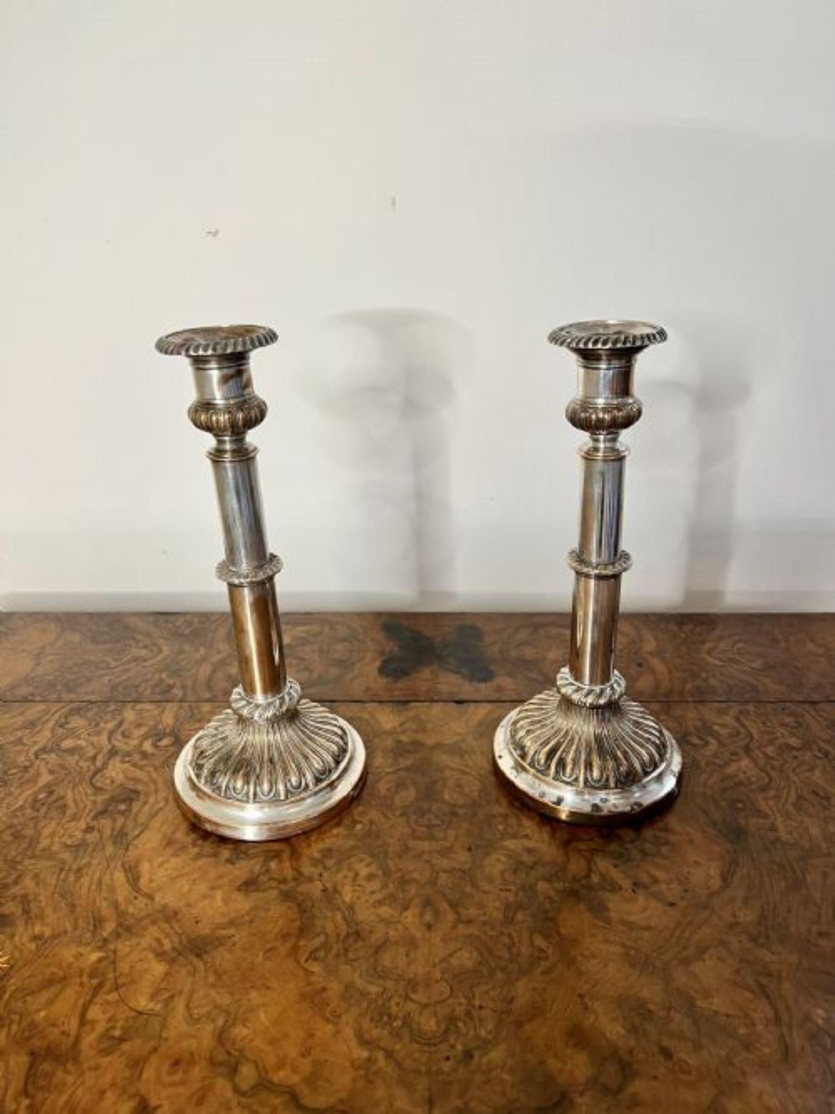 Pair of antique George III telescopic candlesticks  For Sale 2