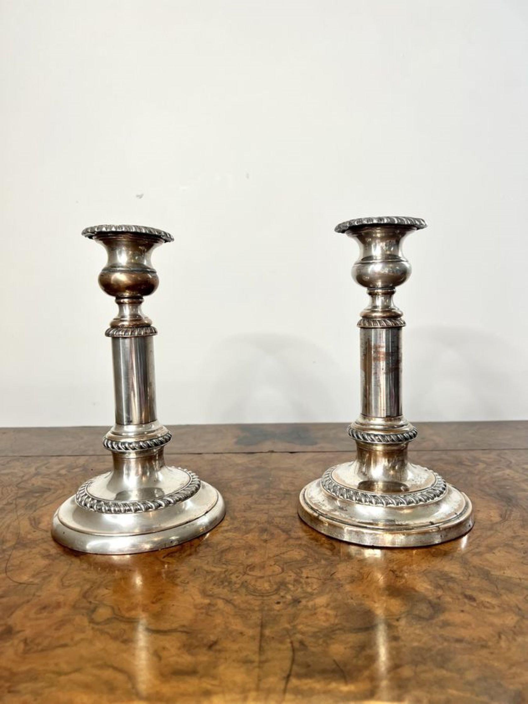Pair of antique George III telescopic candlesticks  For Sale 2
