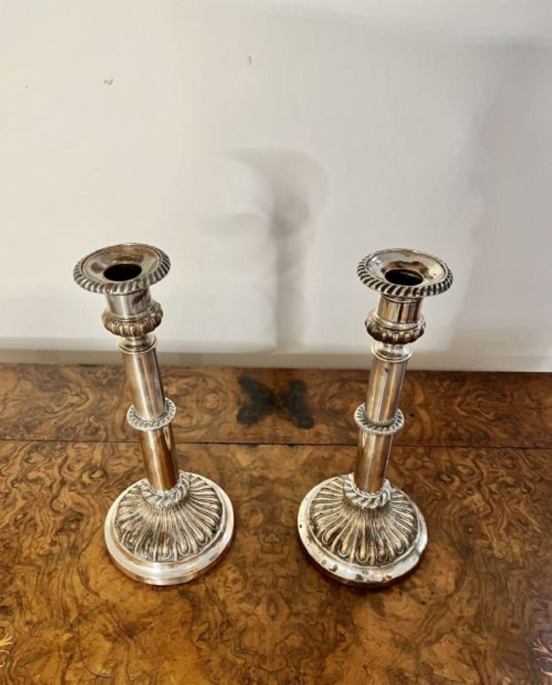 Pair of antique George III telescopic candlesticks  For Sale 3