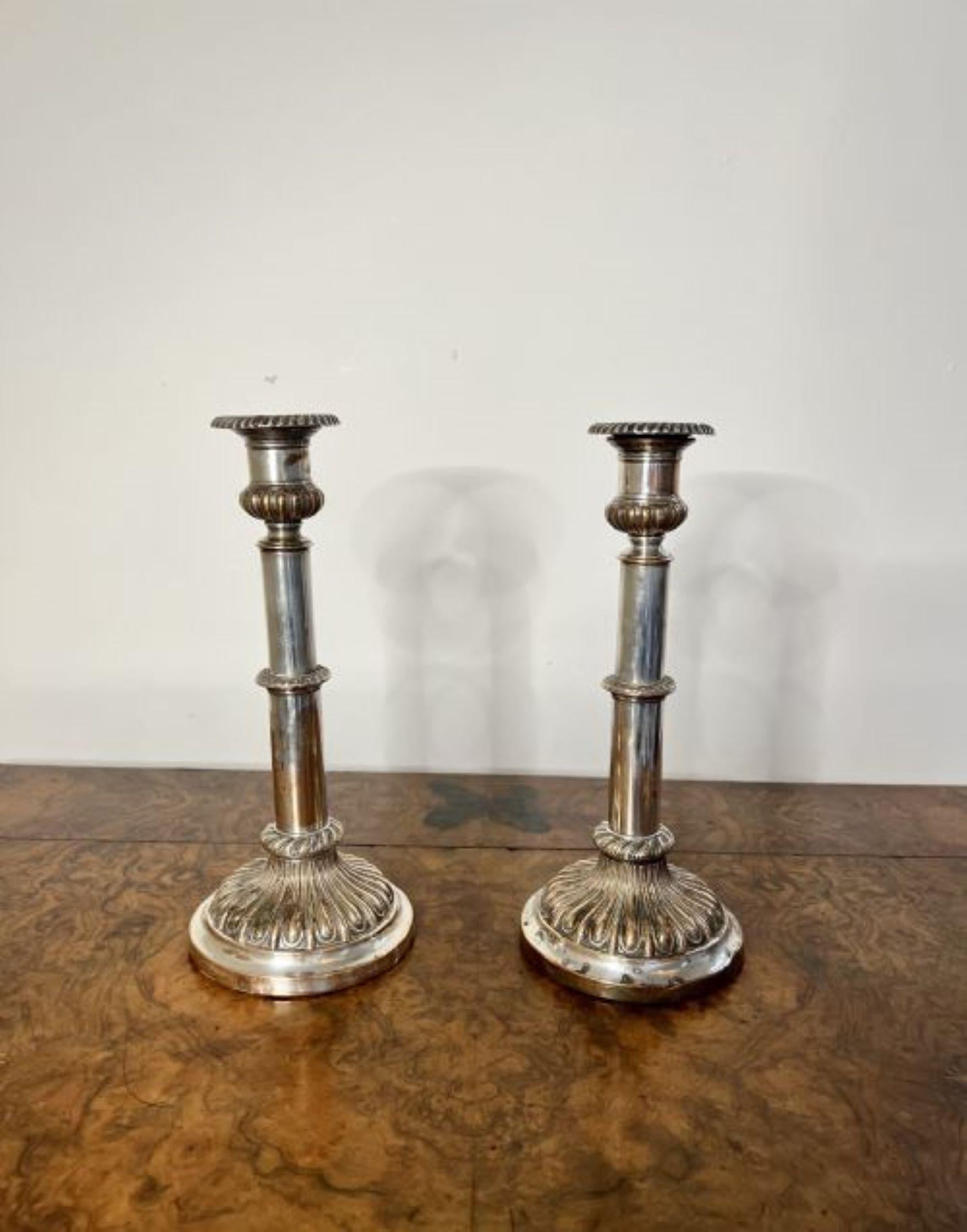 Pair of antique George III telescopic candlesticks  For Sale 4