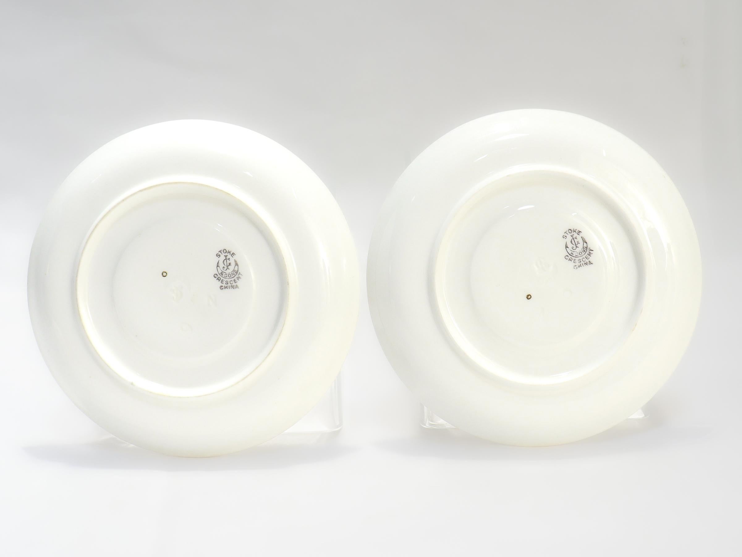 Pair of Antique George Jones & Sons Porcelain Tennis-themed Tea Cups & Saucers For Sale 11