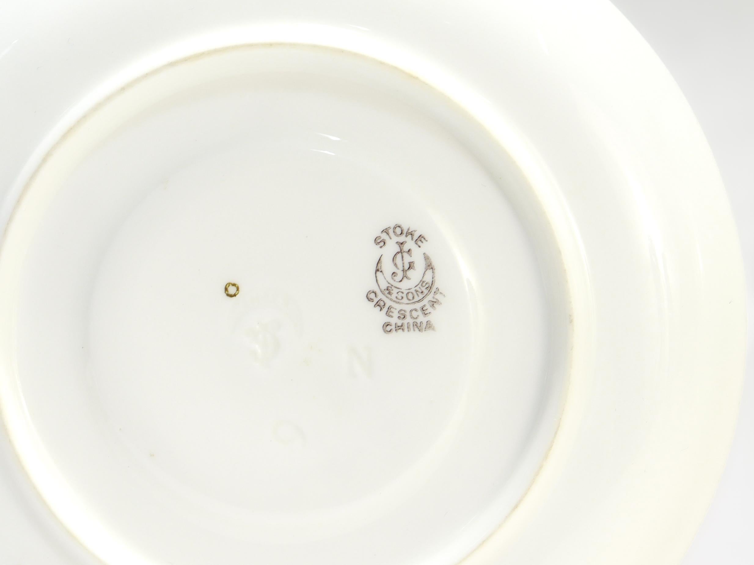 Pair of Antique George Jones & Sons Porcelain Tennis-themed Tea Cups & Saucers For Sale 12