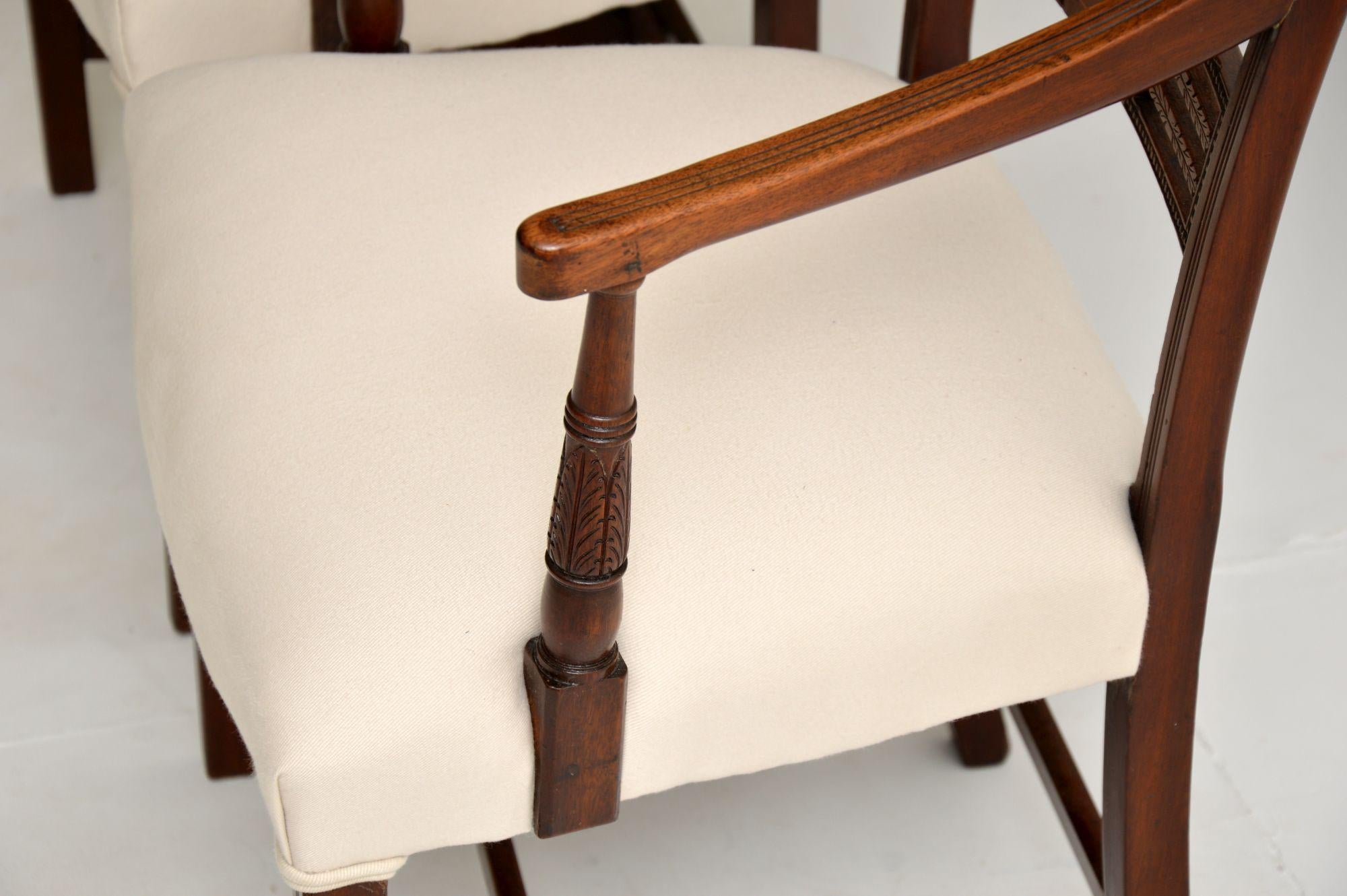 Pair of Antique Georgian Inlaid Armchairs 4