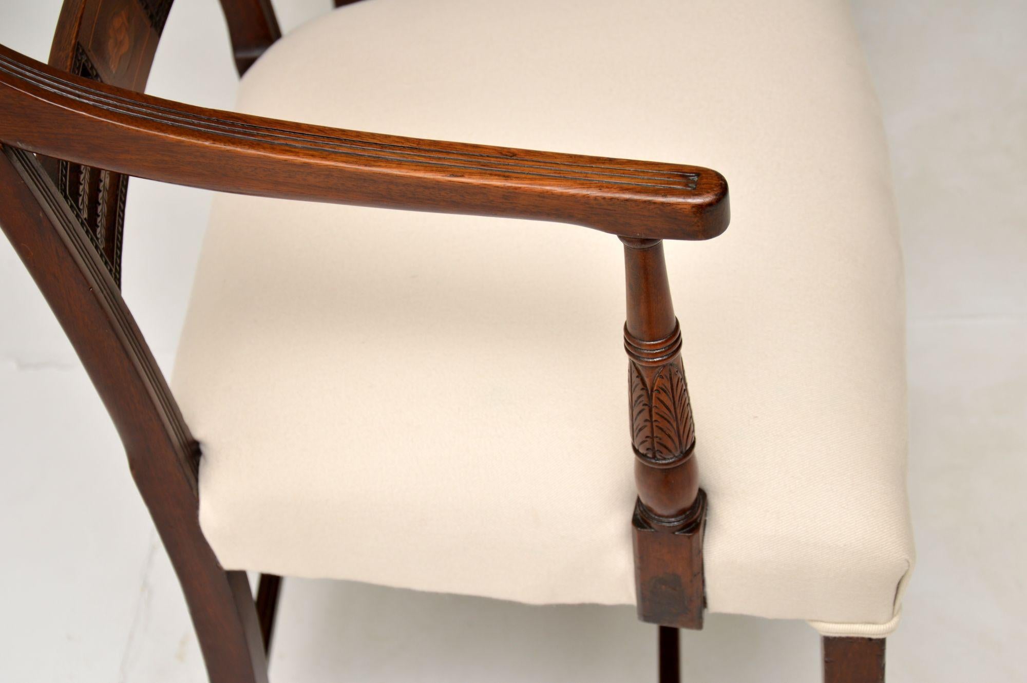 Pair of Antique Georgian Inlaid Armchairs 1