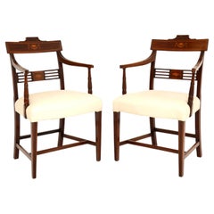Pair of Antique Georgian Inlaid Armchairs