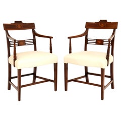 Pair of Antique Georgian Inlaid Armchairs