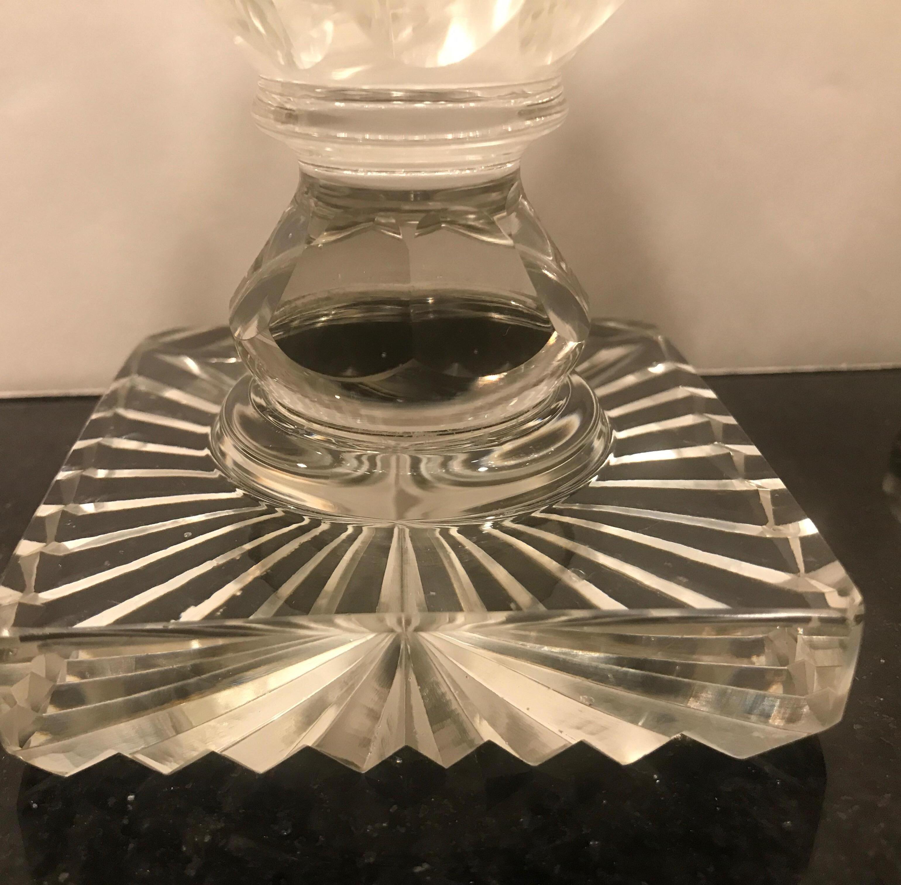 Pair of Antique Georgian Period Cut Glass Sweet Meat Urns, circa 1820 7