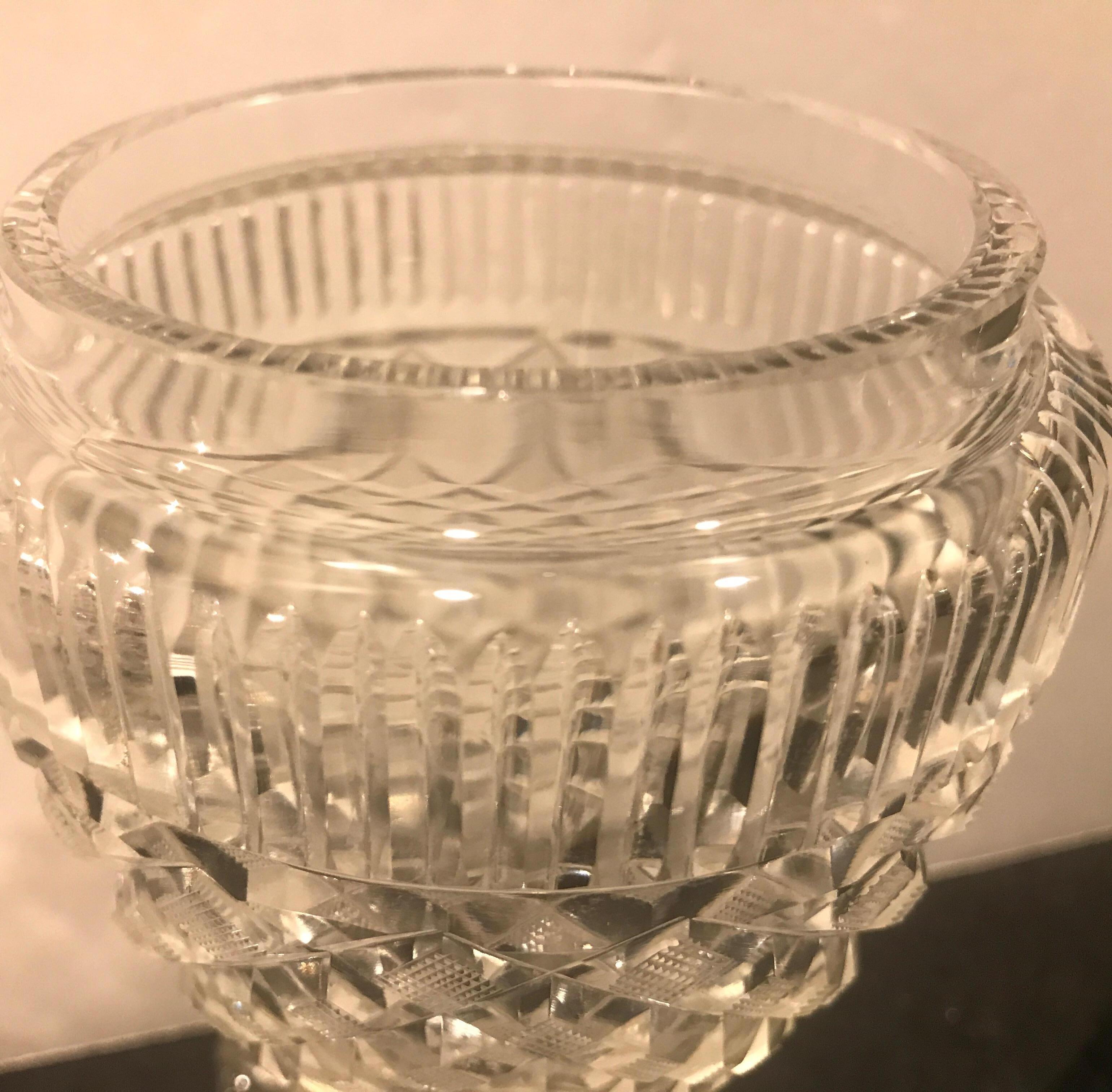 Pair of Antique Georgian Period Cut Glass Sweet Meat Urns, circa 1820 2