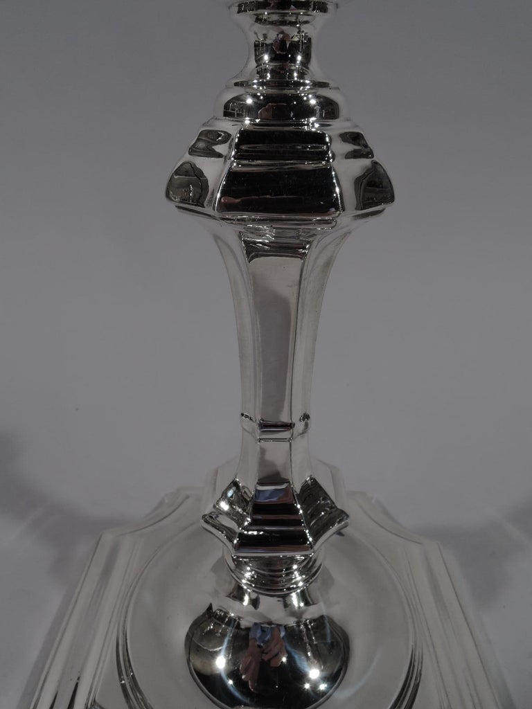 Pair of Antique Sterling Silver Candlesticks For Sale at 1stDibs