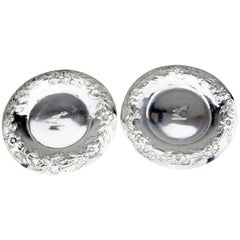 Pair of Antique Georgian Sterling Silver Wine Coasters, John Wilmin Figg, 1836