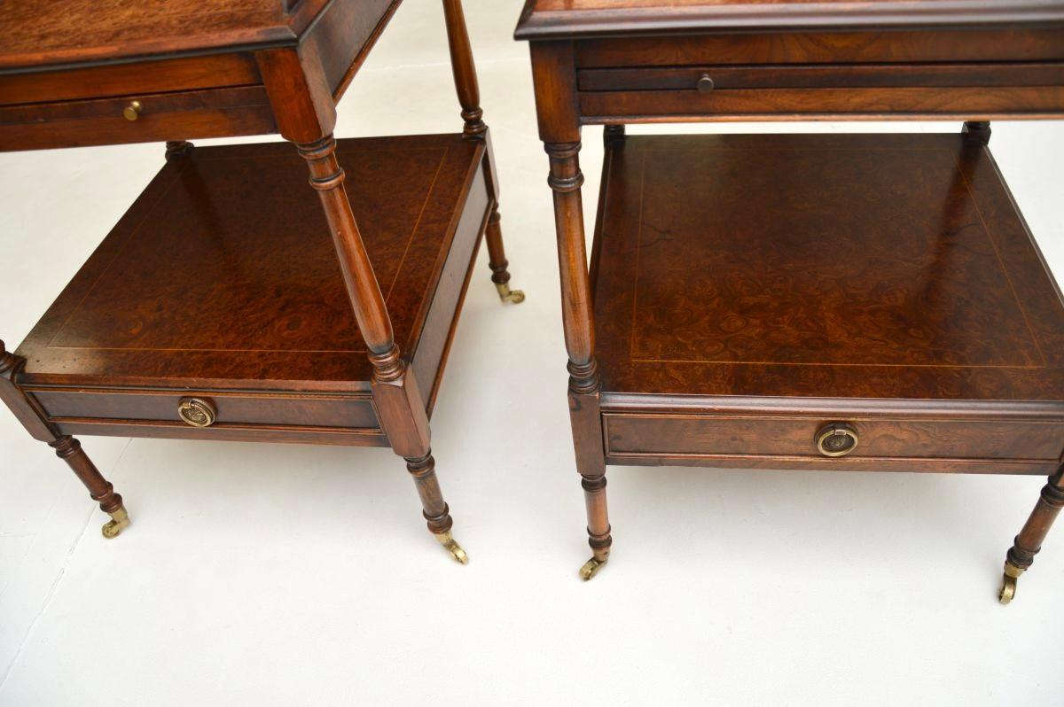 Pair of Antique Georgian Style Amboyna Side Tables 4