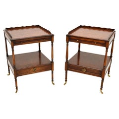 Pair of Antique Georgian Style Amboyna Side Tables