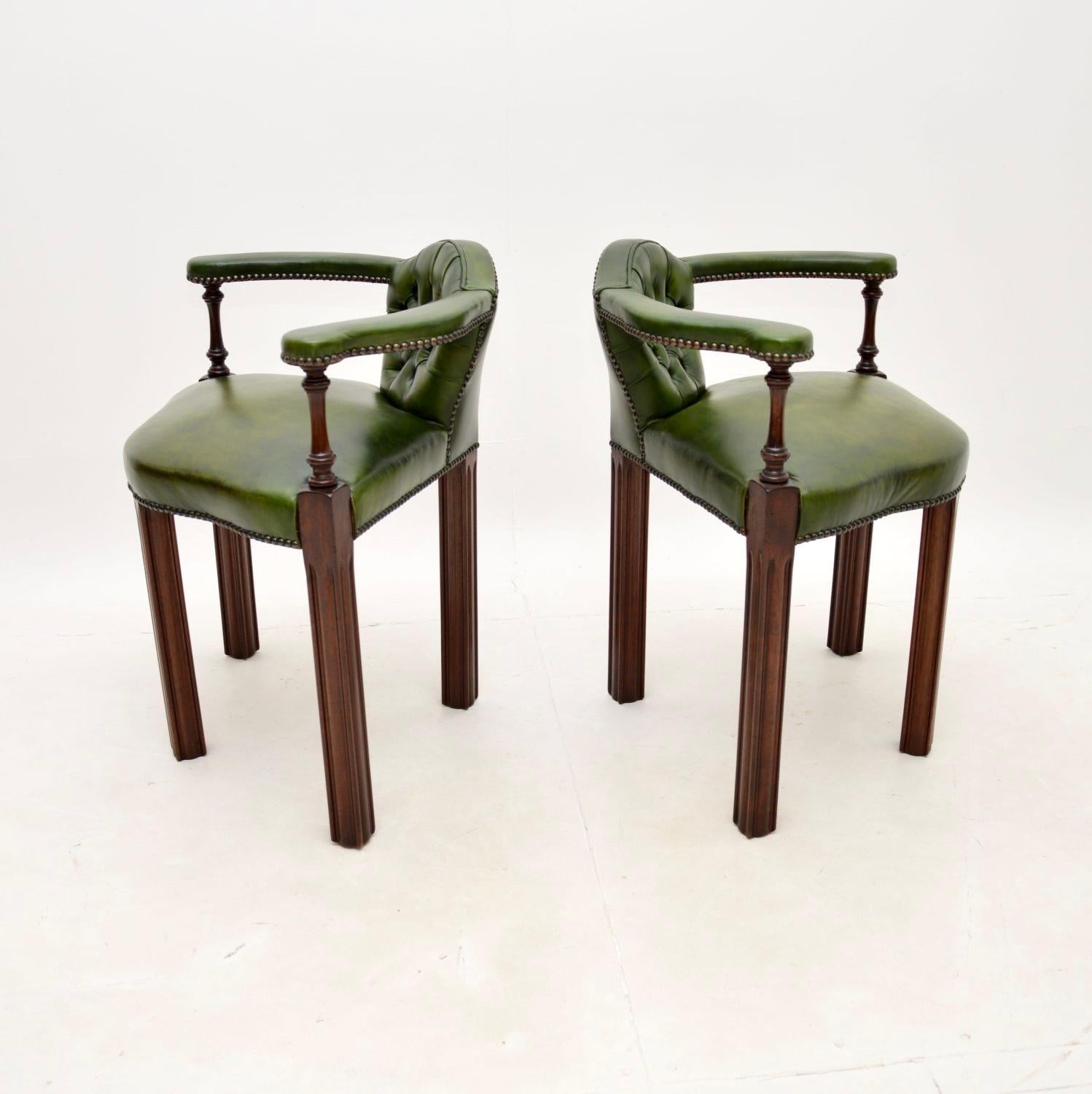 British Pair of Antique Georgian Style Armchairs For Sale