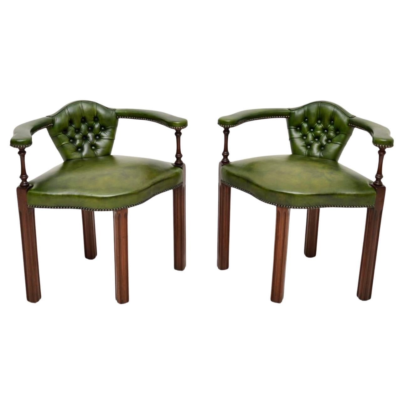 Pair of Antique Georgian Style Armchairs For Sale