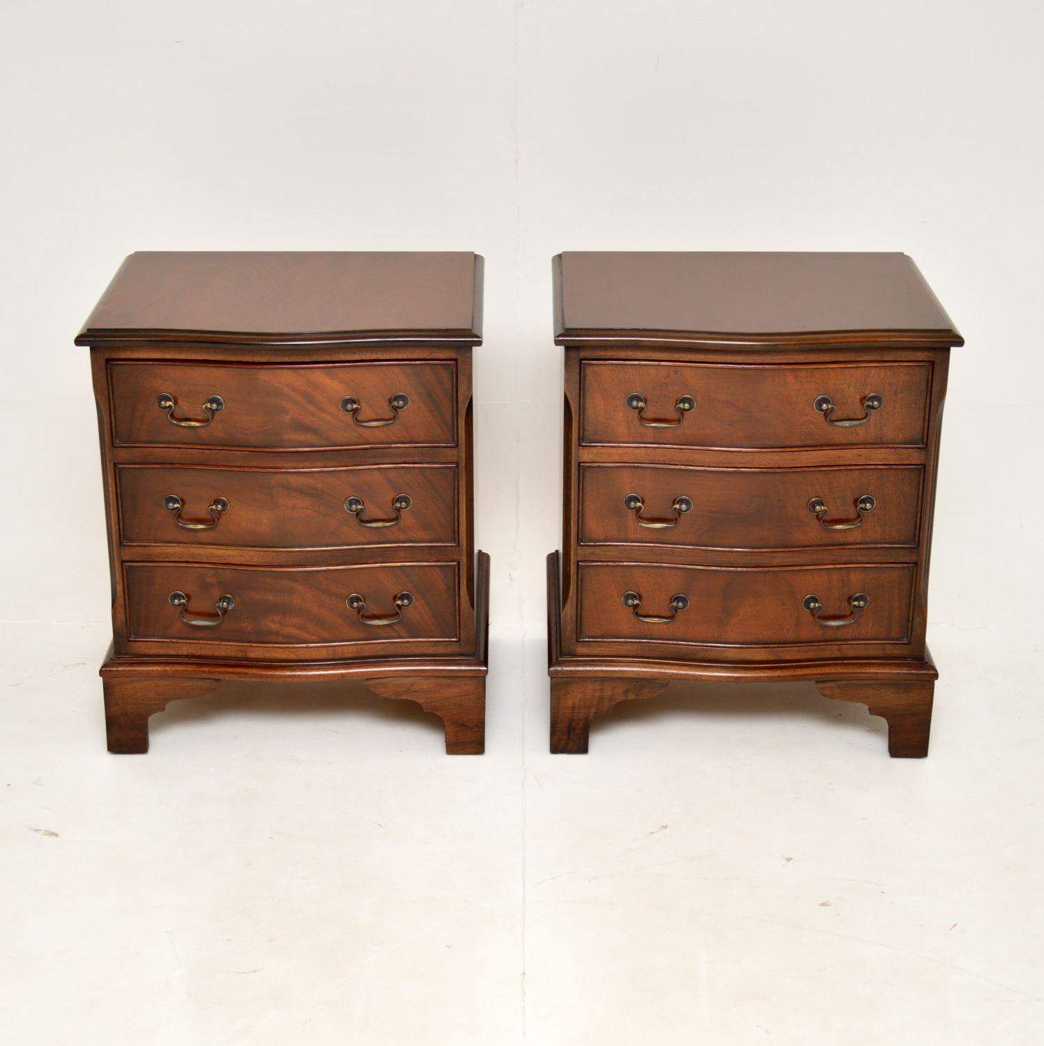 English Pair of Antique Georgian Style Bedside Chests