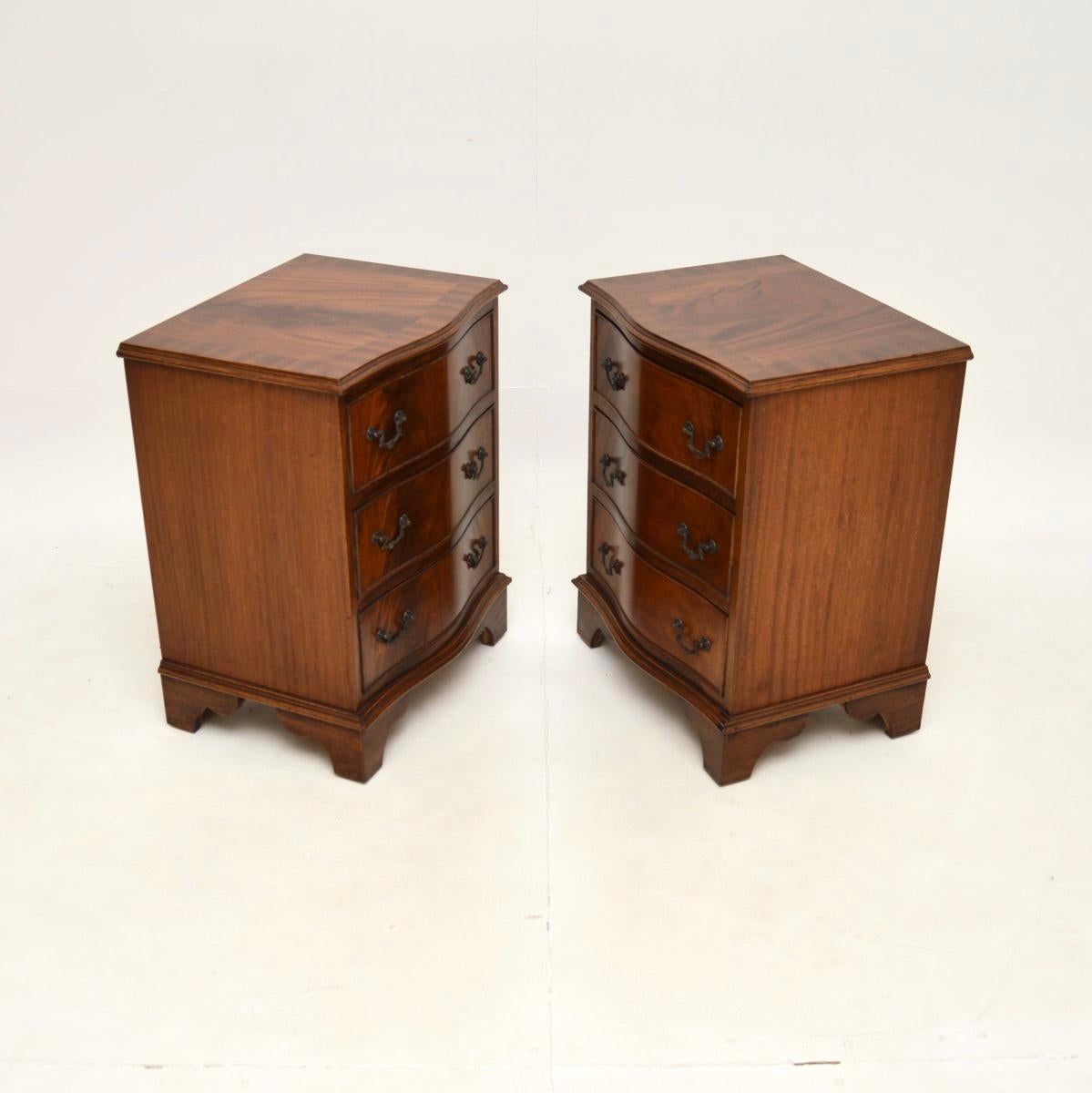British Pair of Antique Georgian Style Bedside Chests