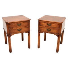 Pair of Antique Georgian Style Burr Walnut Side Tables