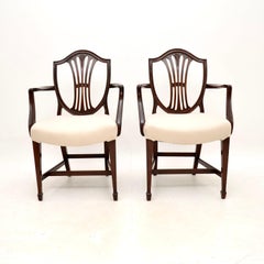 Pair of Antique Georgian Style Carver Armchairs