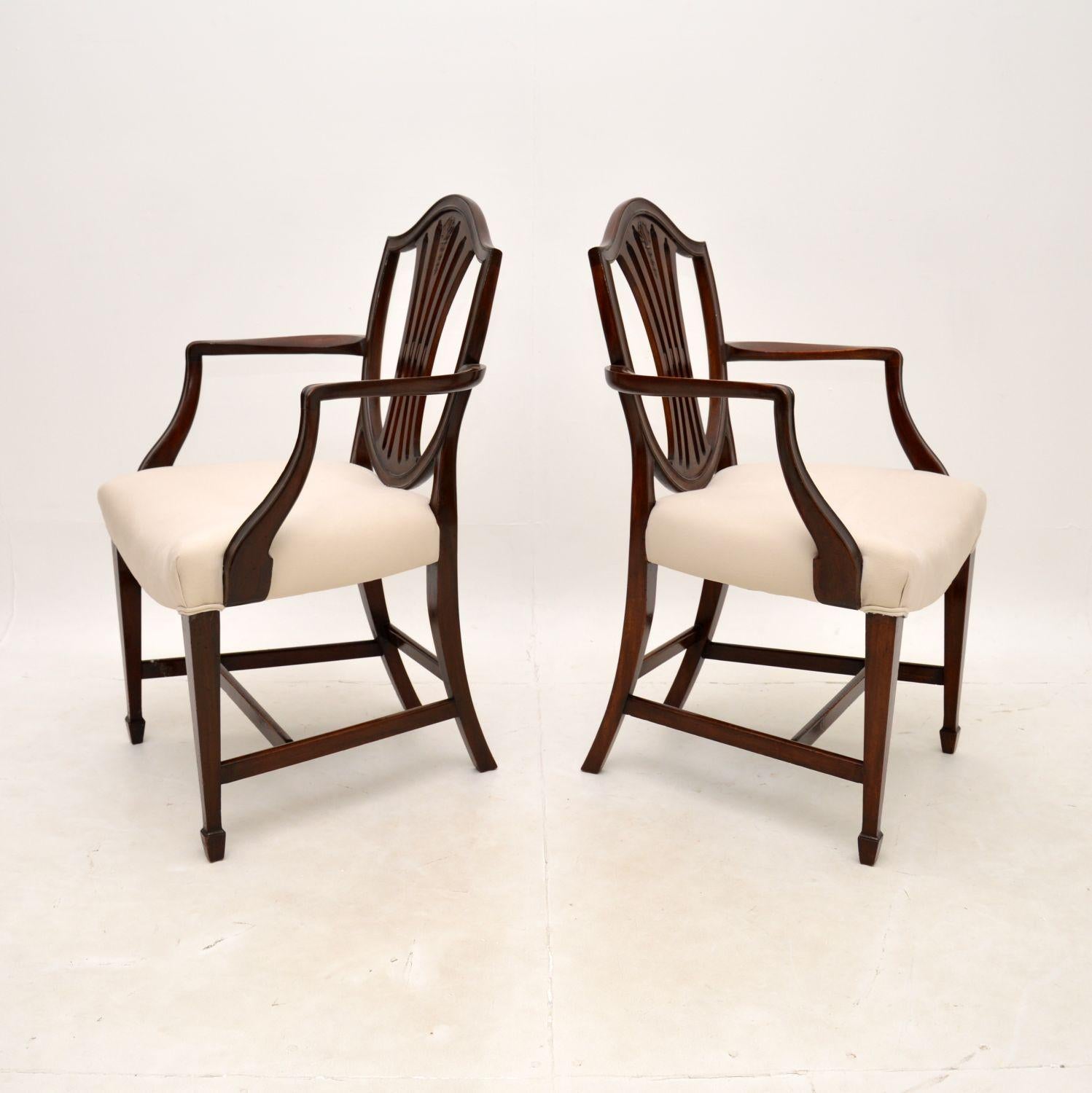 British Pair of Antique Georgian Style Carver Armchairs For Sale