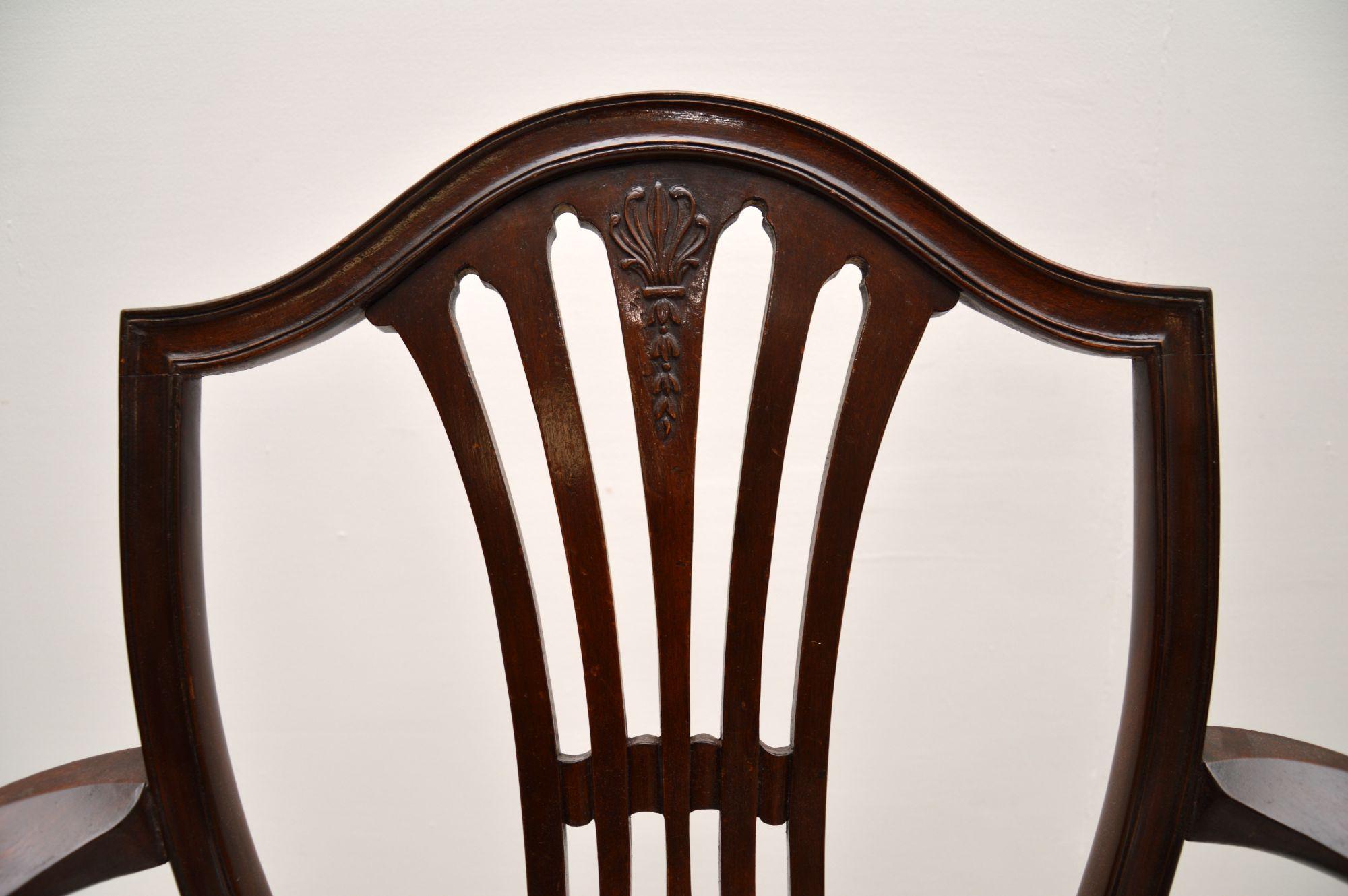 Pair of Antique Georgian Style Carver Armchairs For Sale 1