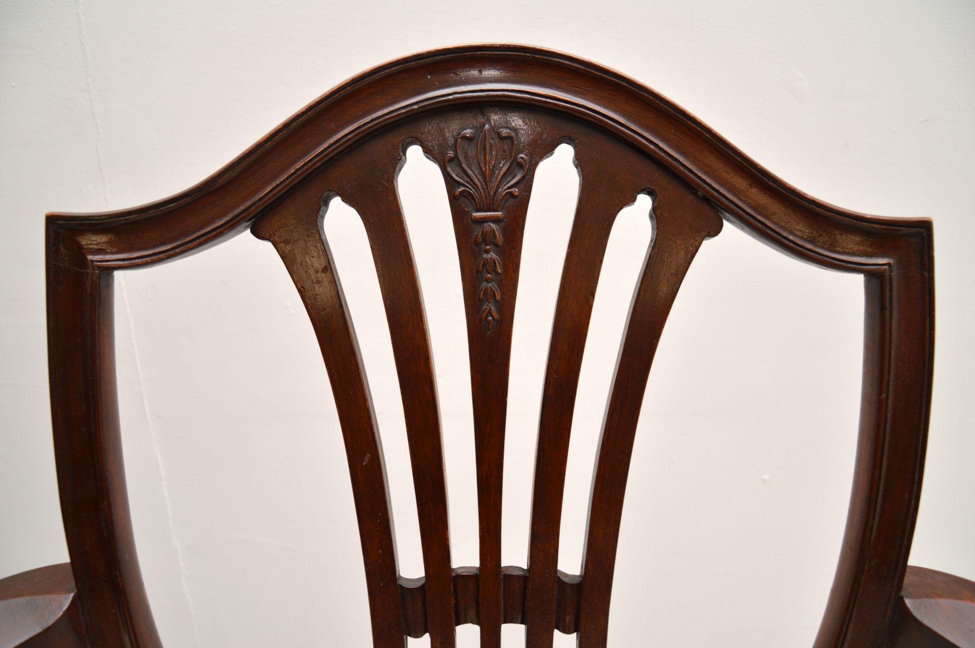 Pair of Antique Georgian Style Carver Armchairs For Sale 2