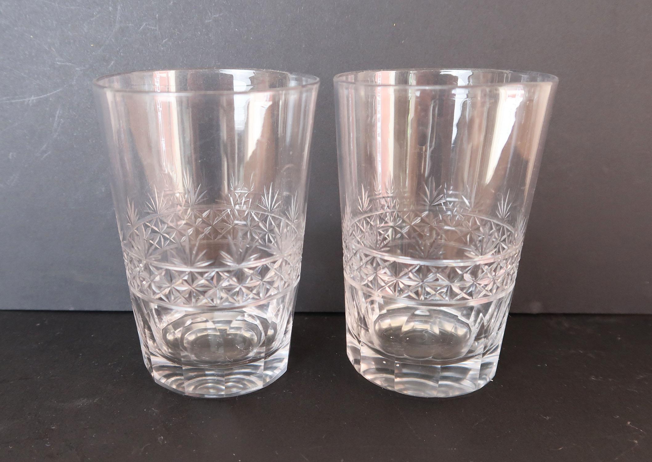 Early 20th Century Pair of Antique Georgian Style Glass Whisky Tumblers