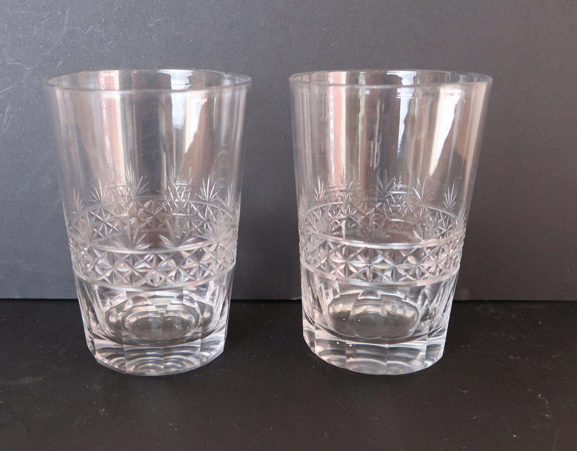 Pair of Antique Georgian Style Glass Whisky Tumblers 1