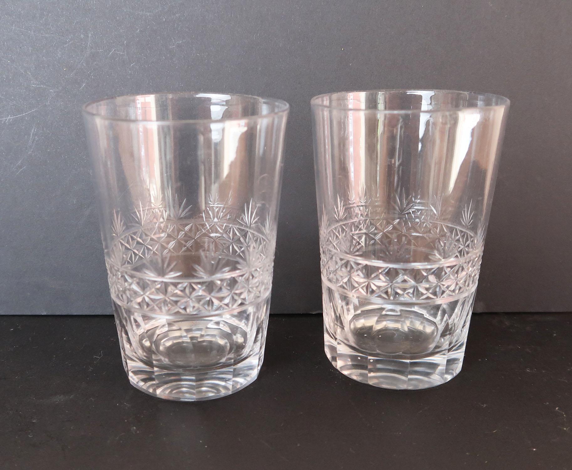 Pair of Antique Georgian Style Glass Whisky Tumblers 2