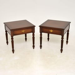 Pair of Antique Georgian Style Inlaid Side Tables