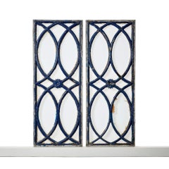Pair of Antique Georgian Style Iron Window Panels