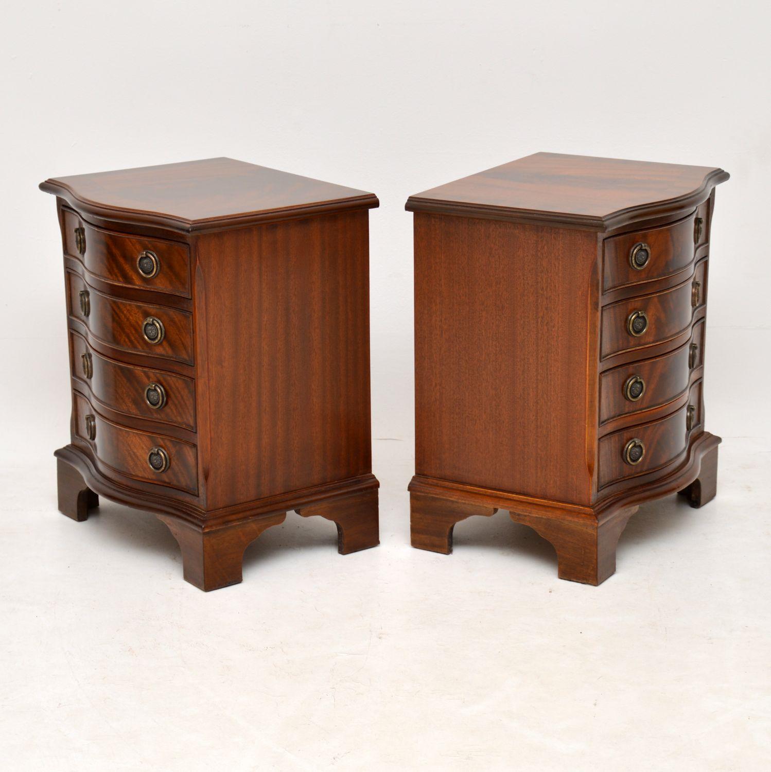 George III Pair of Antique Georgian Style Mahogany Bedside Chests