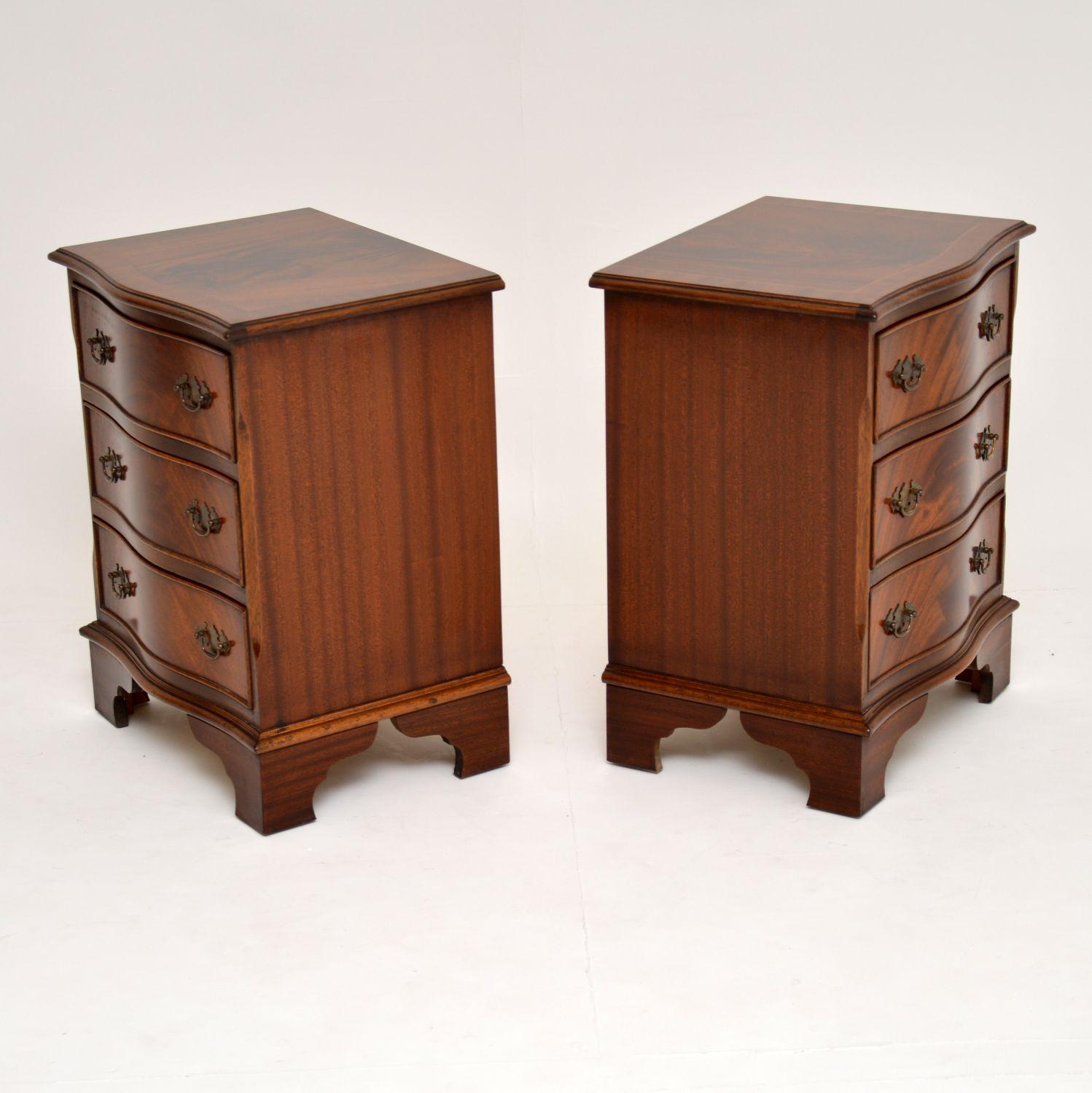 Pair of Antique Georgian Style Mahogany Bedside Chests 3