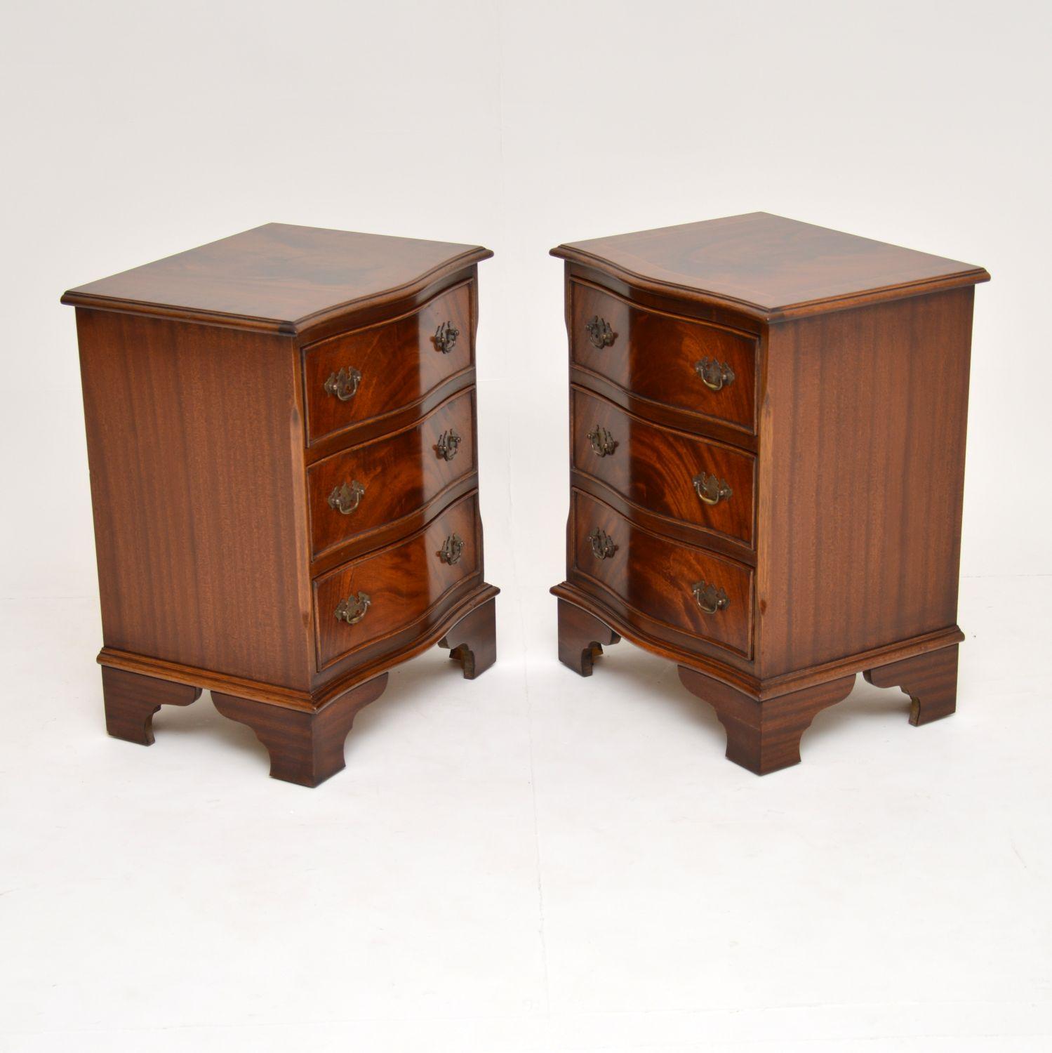 Pair of Antique Georgian Style Mahogany Bedside Chests 4