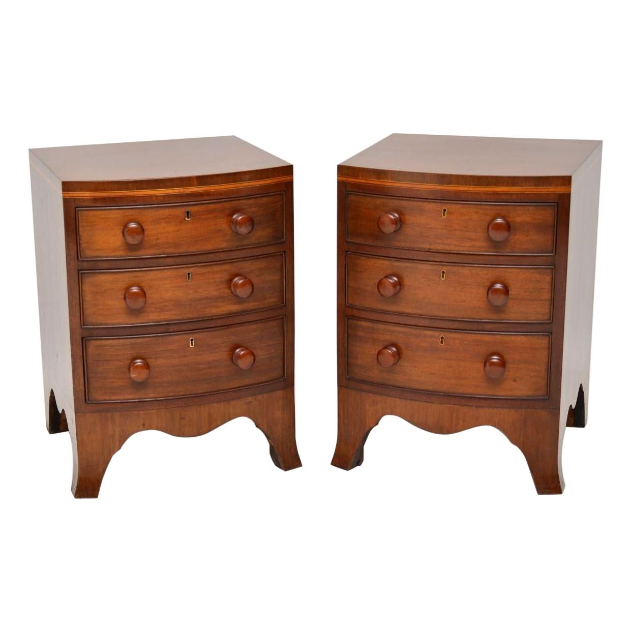 Pair of Antique Georgian Style Mahogany Bedside Chests
