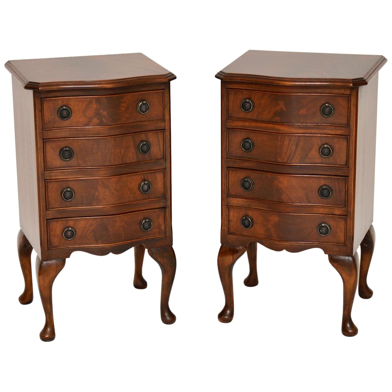Pair of Antique Georgian Style Mahogany Bedside Chests