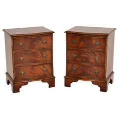 Pair of Antique Georgian Style Mahogany Bedside Chests