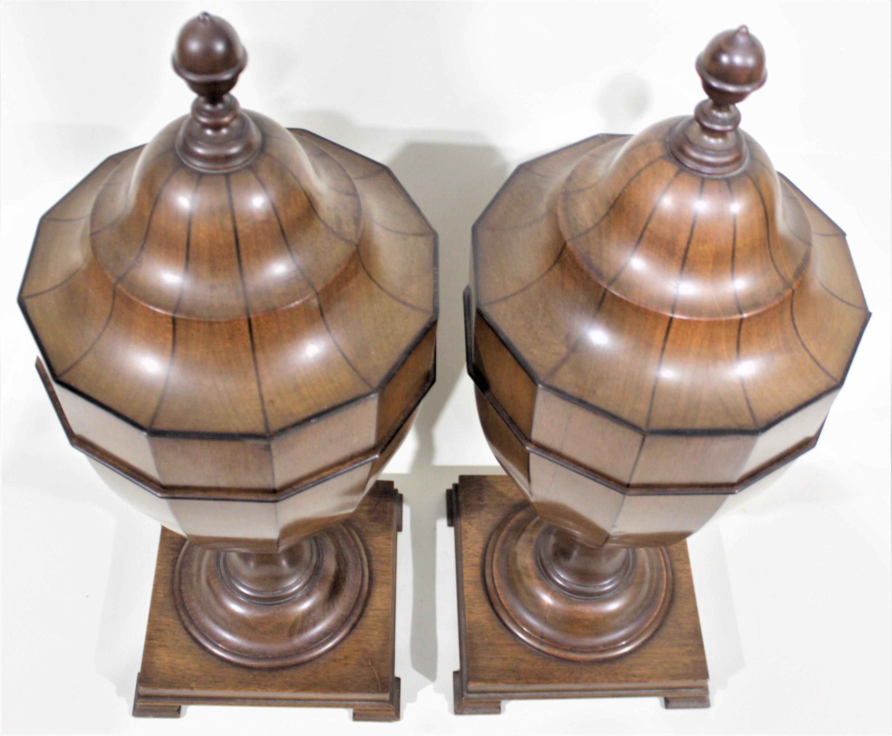 American Pair of Antique Georgian Style Mahogany Knife Urns or Boxes