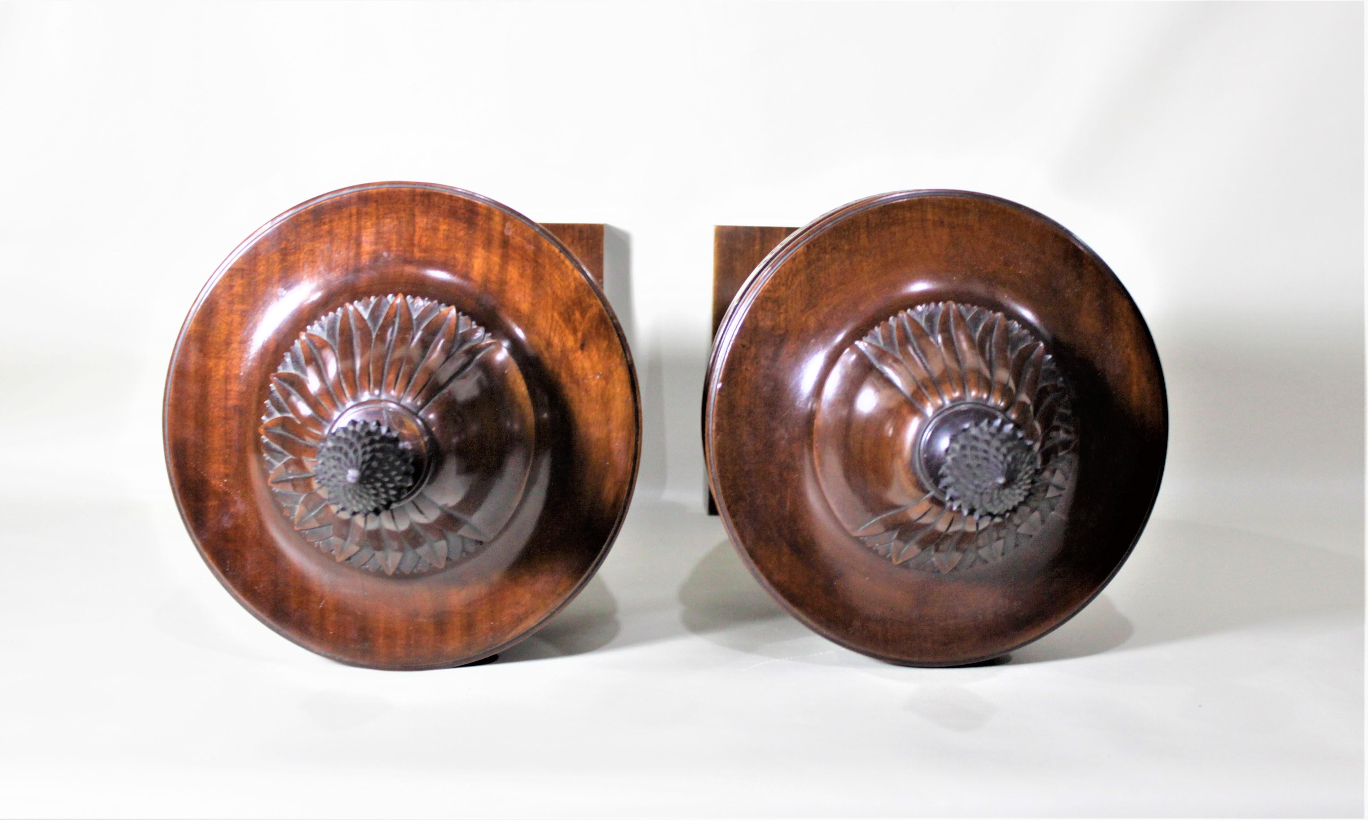 Pair of Antique Georgian Style Mahogany Knife Urns or Boxes with Carved Accents 4