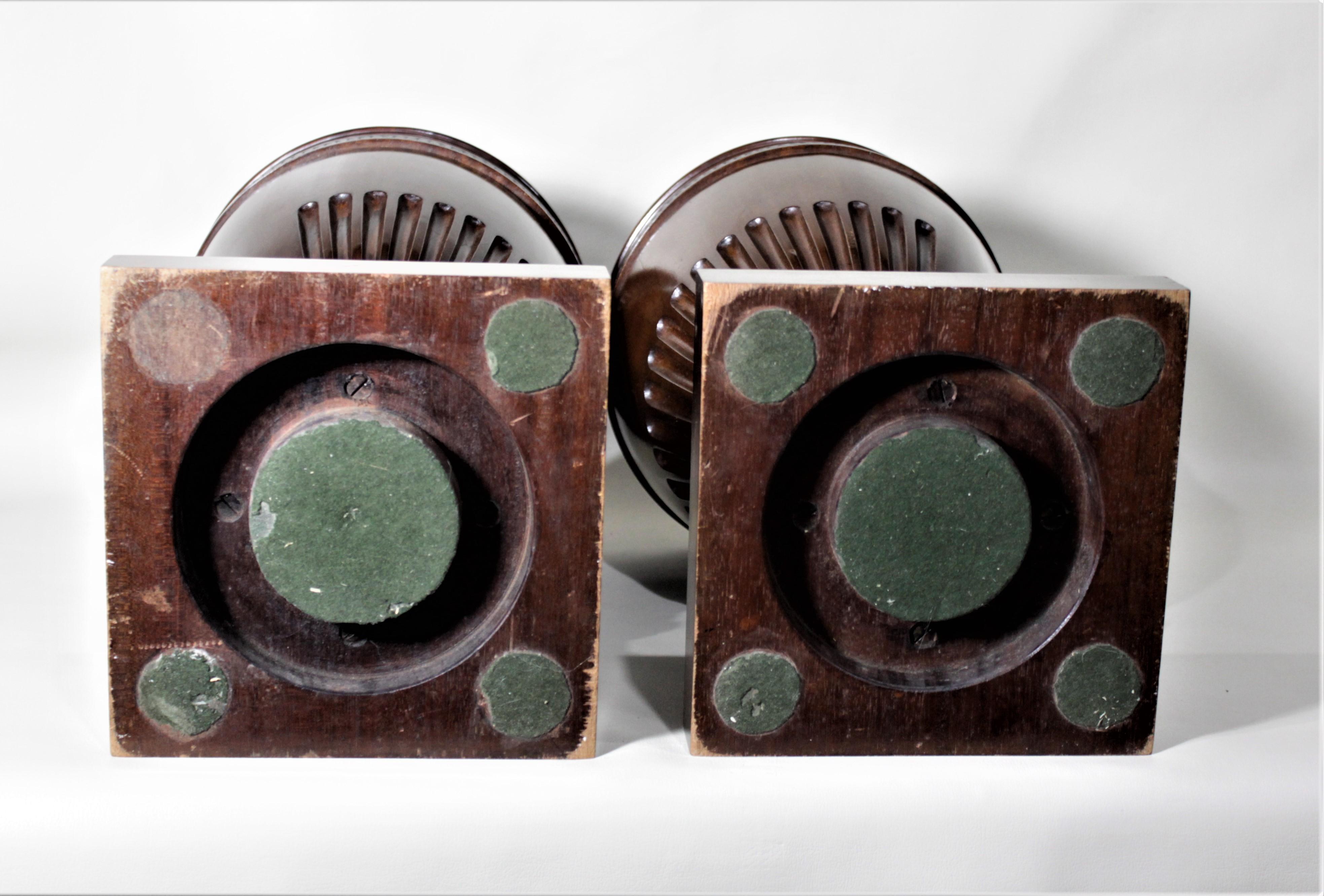 Pair of Antique Georgian Style Mahogany Knife Urns or Boxes with Carved Accents 5