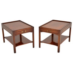 Pair of Antique Georgian Style Mahogany Side Table