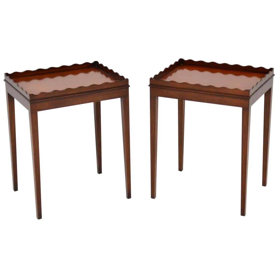 Pair of Antique Georgian Style Mahogany Side Tables